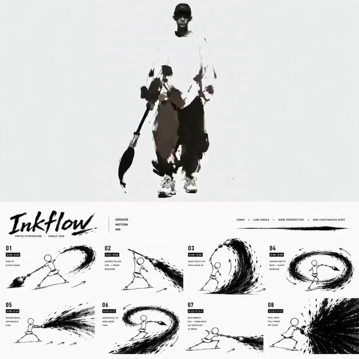 Ink Minimalism Hip-Hop Dance Scene