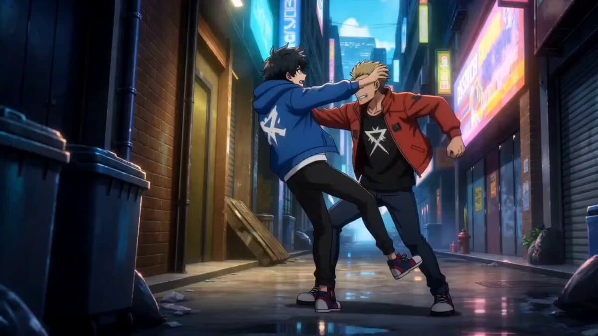 Anime Urban Alley Fight Sequence