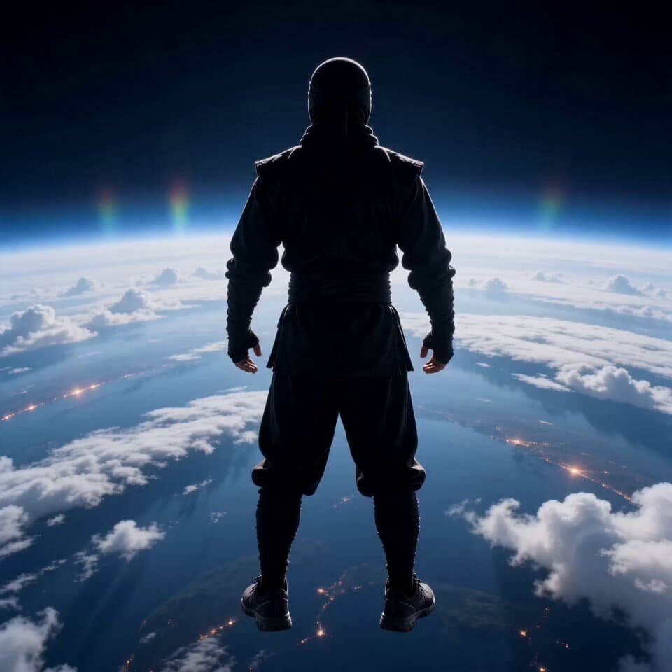 Cinematic Superhero Flight Over Earth