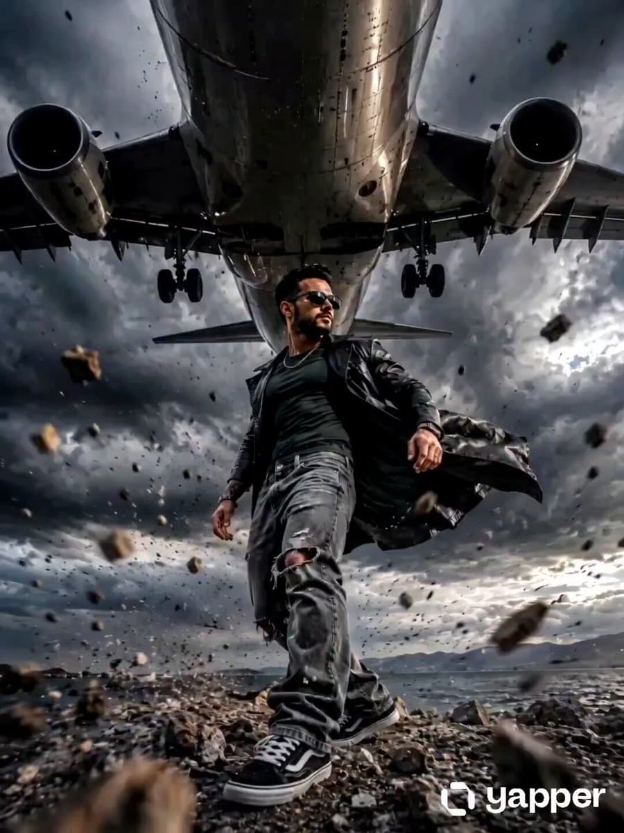 Action Movie Airplane Flyover