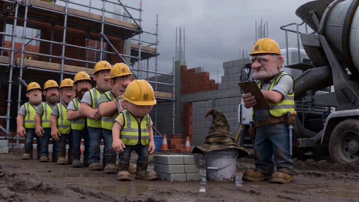 Pixar-Style Builder Queue Prompt (0-5s)