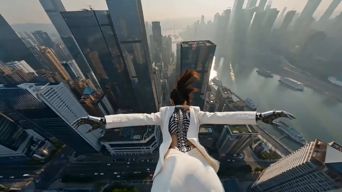 Cyberpunk Action Scene: Freefall and Car Interception Prompt (Chapter 2)