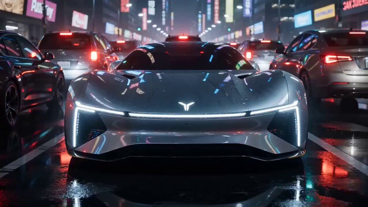 High-end car commercial concept: Transformation and Vertical Takeoff