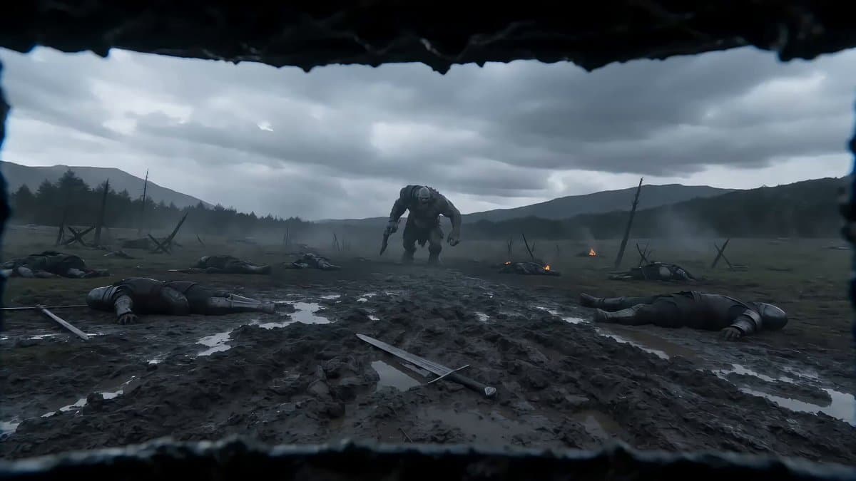 Seedance 2.0 Video Prompt: First-Person Knight vs. Giant