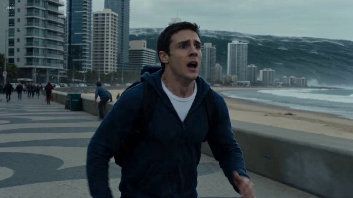 Cinematic tsunami city chase