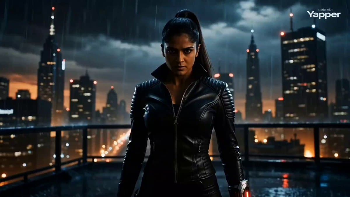 Cinematic Transformation Sequence of a Superwoman