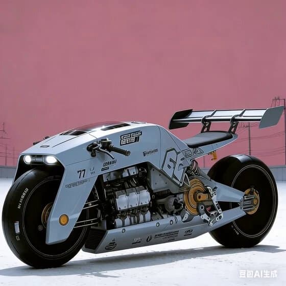 Future Industrial Sci-Fi Motorcycle Video Generation