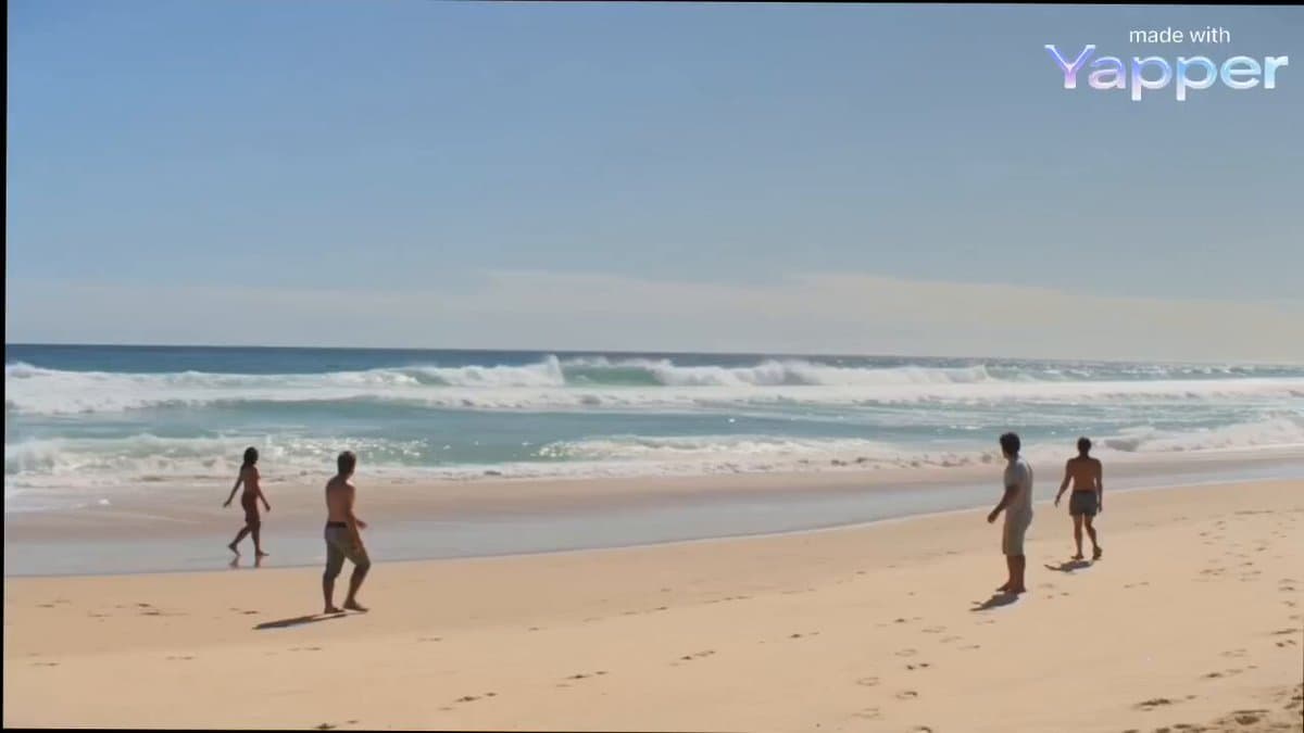 Cinematic Beach Scene with Sandworm and Warrior