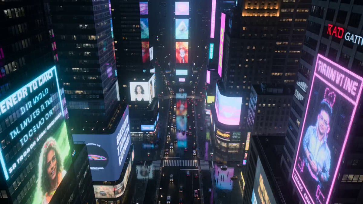 Neon City Rain Night