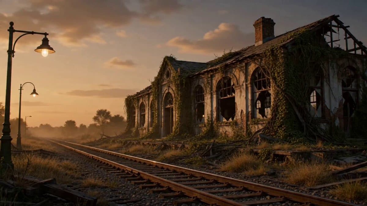 Abandoned Train Station Rebuilding Prompt