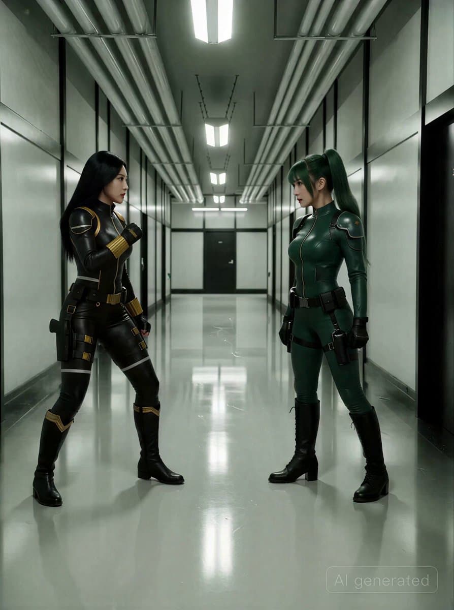 Espionage-Thriller Fight Scene Prompt with Image References