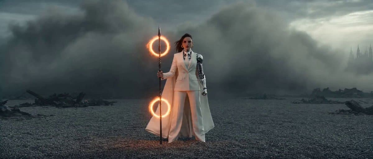 Epic Sci-Fi Action Sequence: Bionic Heroine vs. Giant Mecha