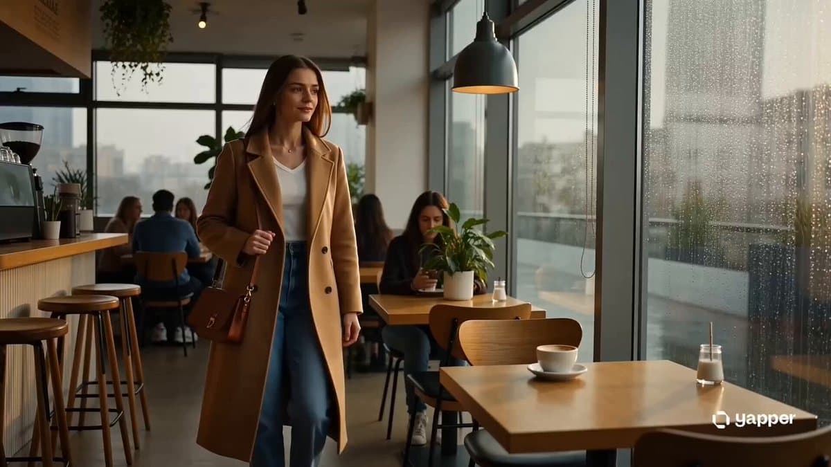 Cozy Rain Coffee Shop Scene