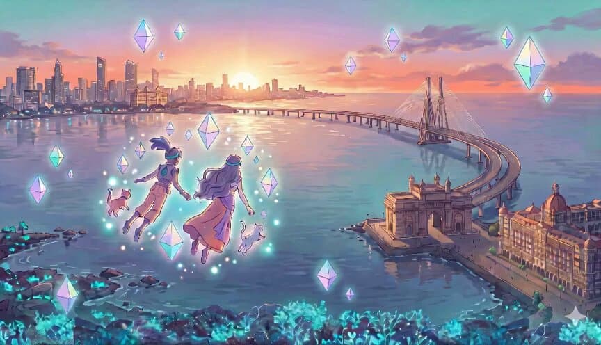 Anime Girls Flying Over Mumbai