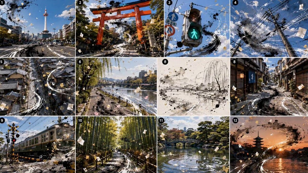 Kyoto Sumi-e and Live Action Fusion