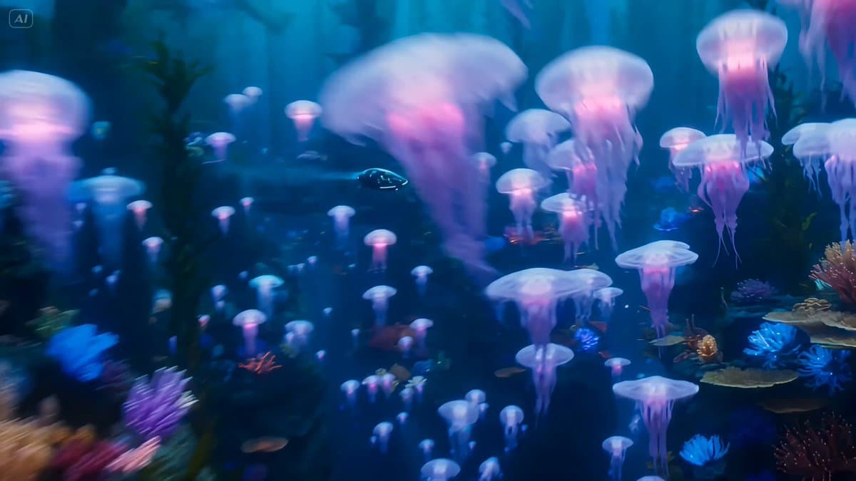Deep-Sea Explorer in a Bio-Luminescent Coral City