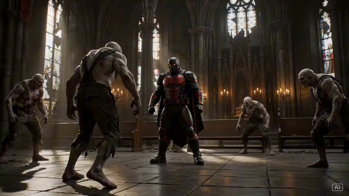 Grounded Action Sequence in a Gothic Cathedral