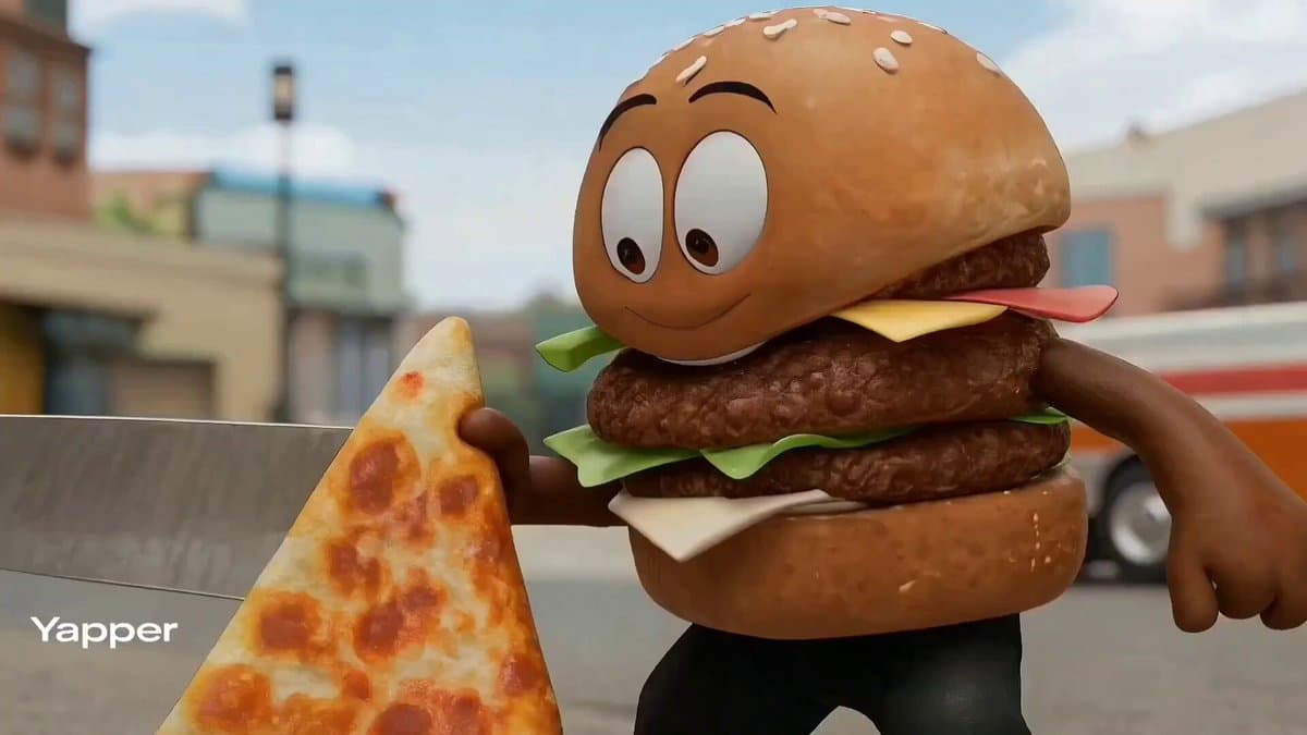 Animated Burger and Pizza Street Fight