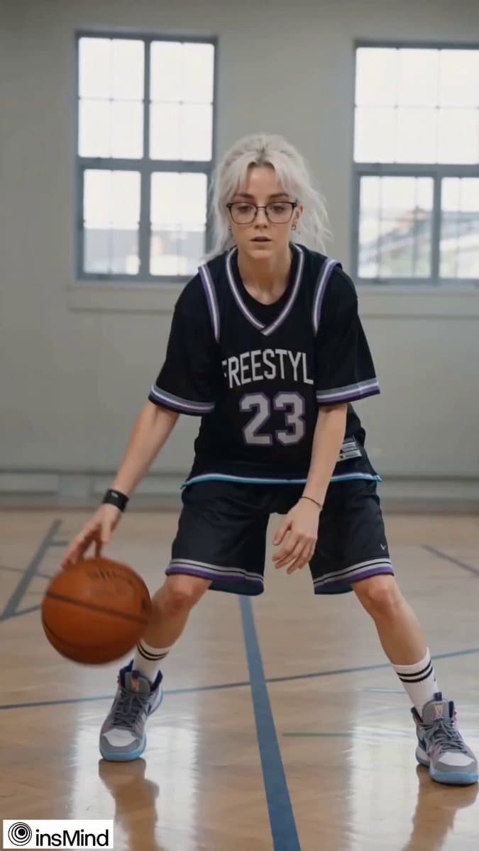 Teenage Girl Basketball Freestyle