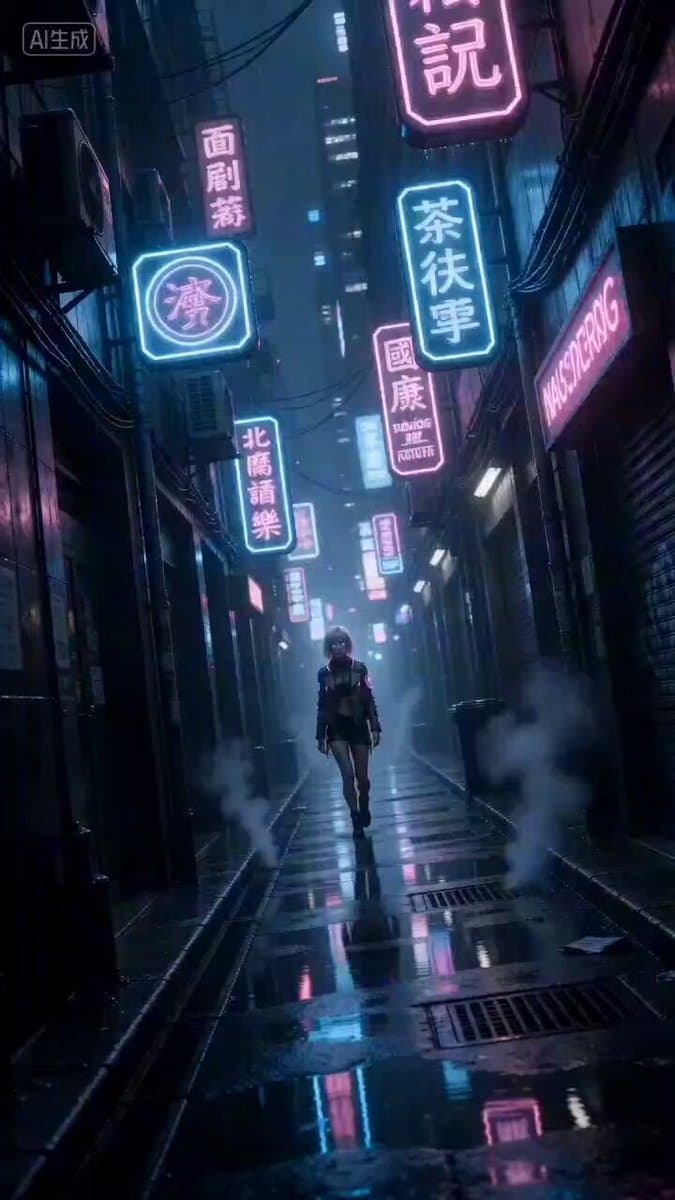 Cyberpunk Woman Video Prompt