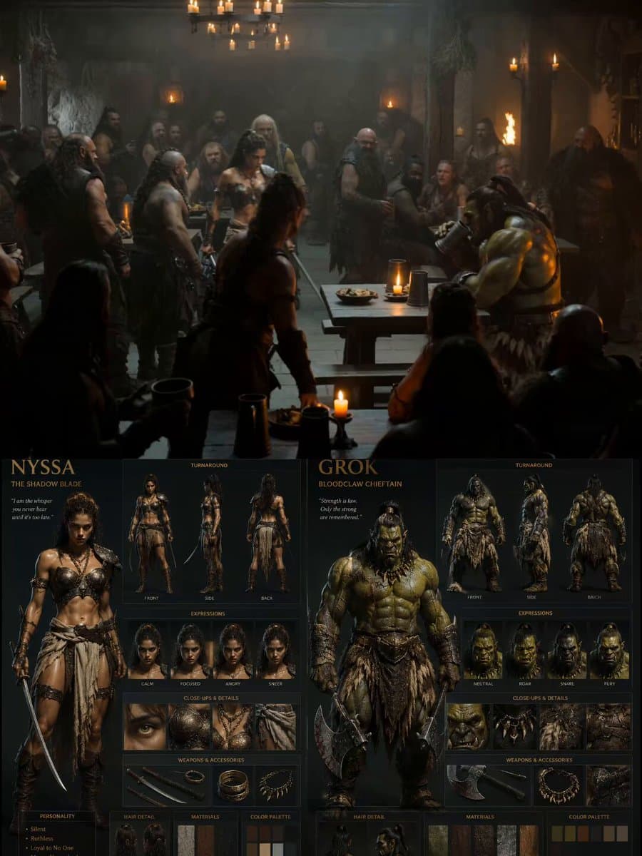 Medieval Tavern Orc Fight