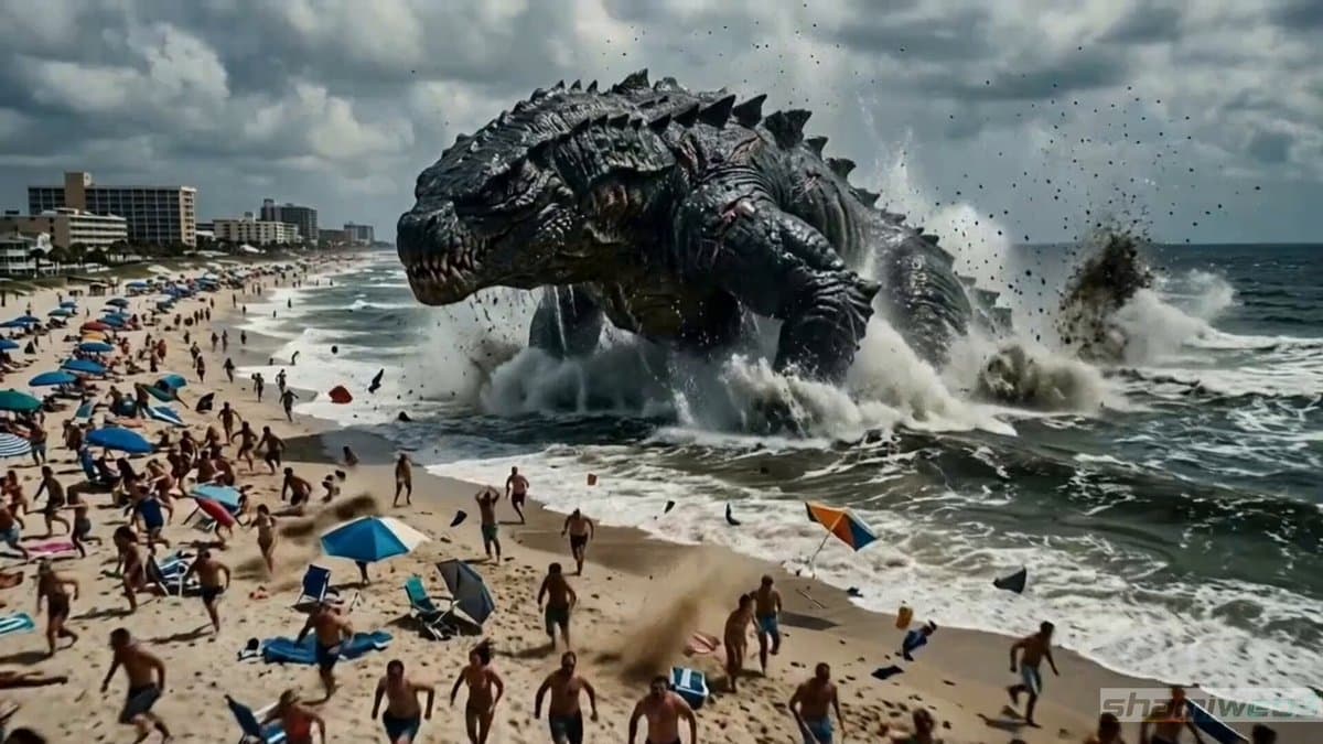 Cinematic Beach Monster Battle