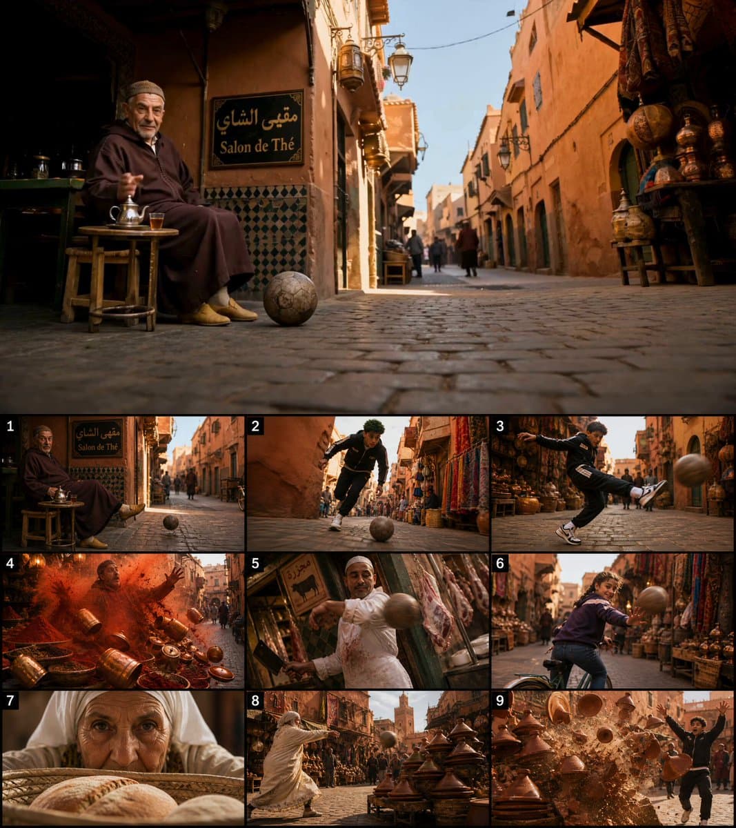 Moroccan Souk Football Chain Reaction