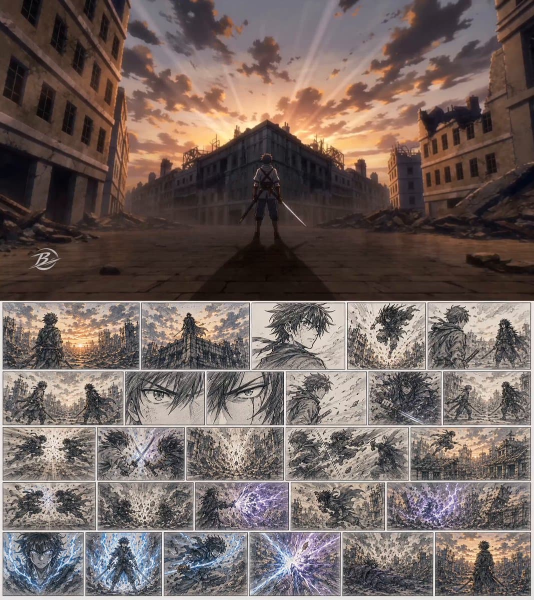 Cinematic Anime Action Sequence