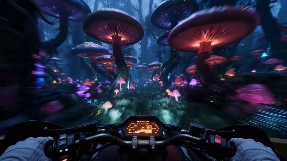 Surreal Alien Jungle Hoverbike Chase