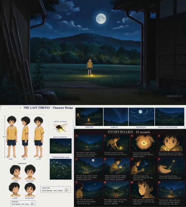 Cinematic Anime Storyboard Video Prompt