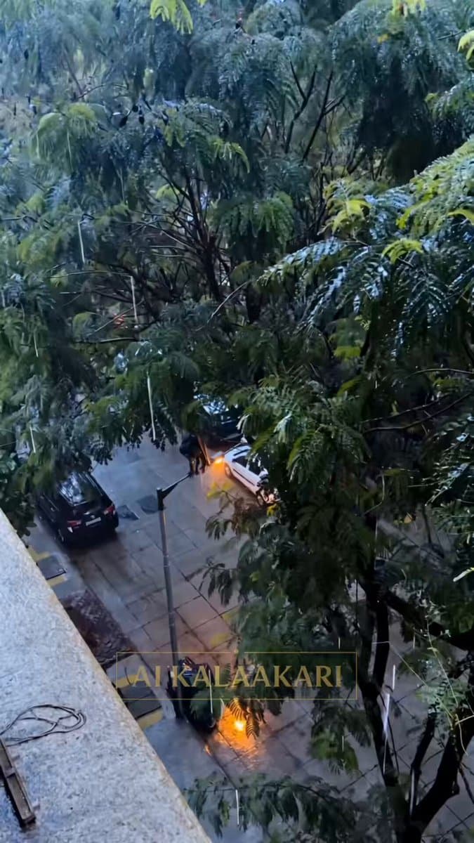 Humanoid Bat Creature on Mumbai Street Light