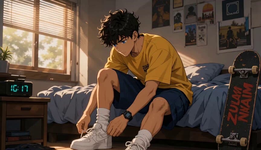 Anime Coming-of-Age Skateboarding Sequence