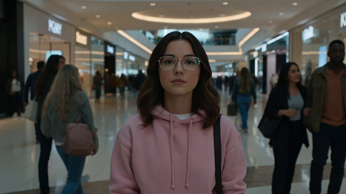 Cinematic Anime Battle in Modern Mall
