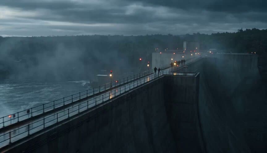 Cinematic Dam Escape Action Scene