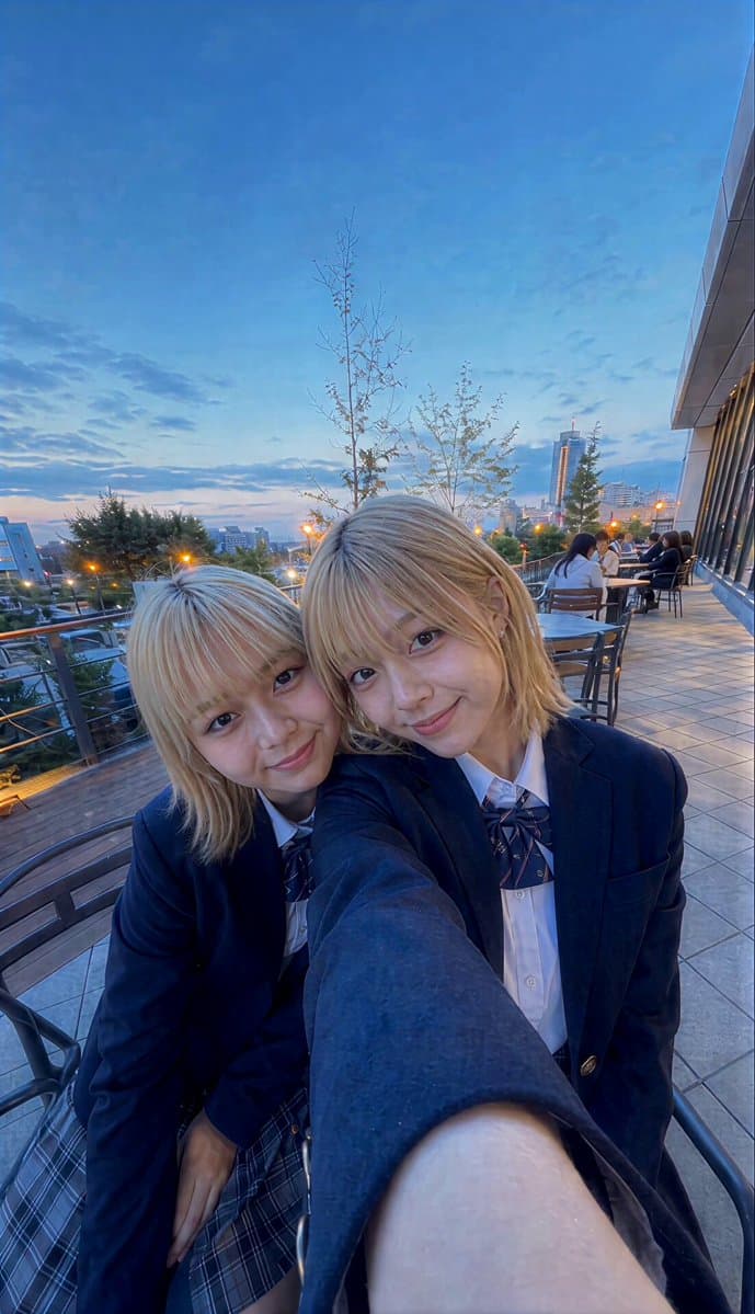 Realistic Rooftop Terrace Selfie Interaction