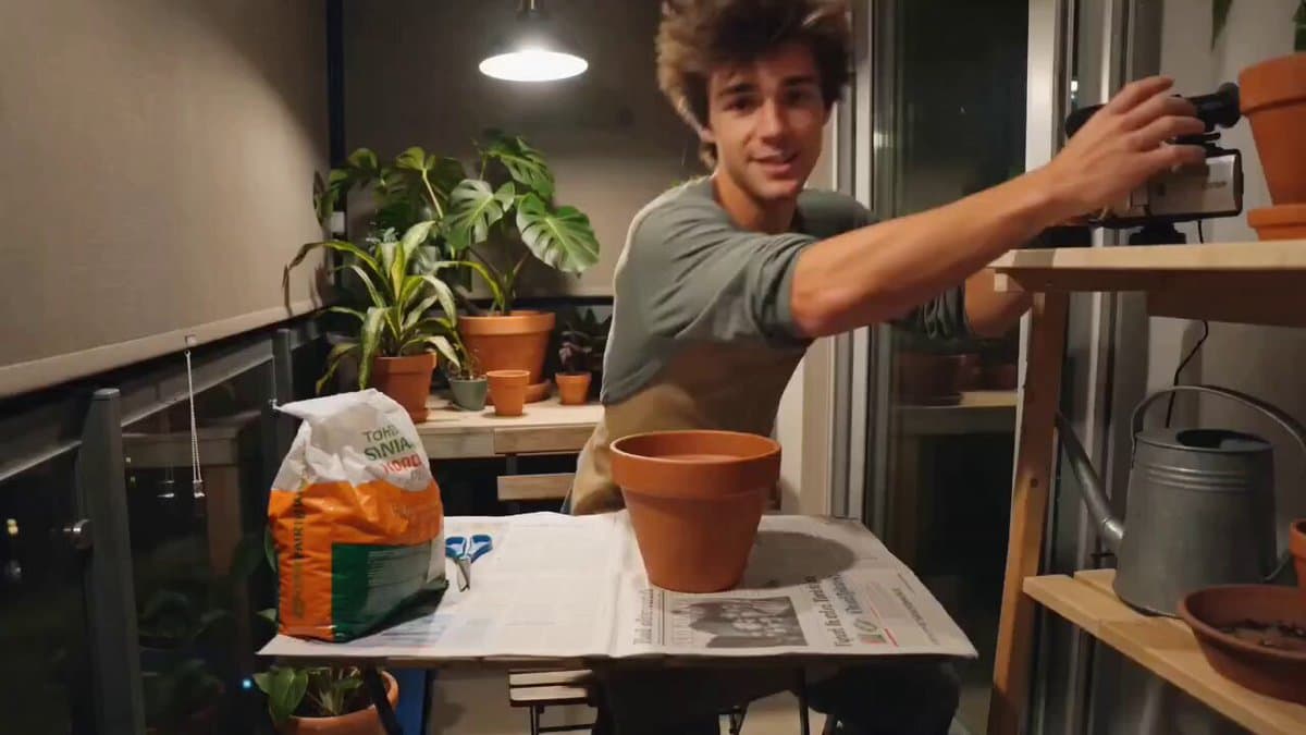 Cozy Evening Plant Repotting Vlog Storyboard