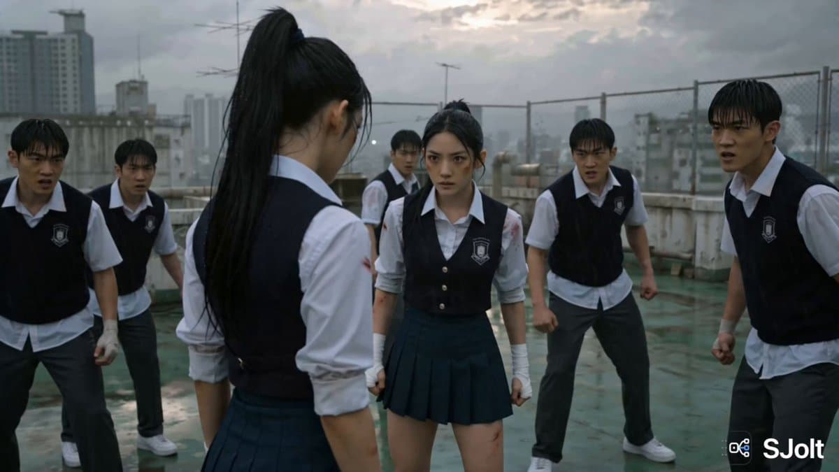 Korean Rooftop Martial Arts Fight