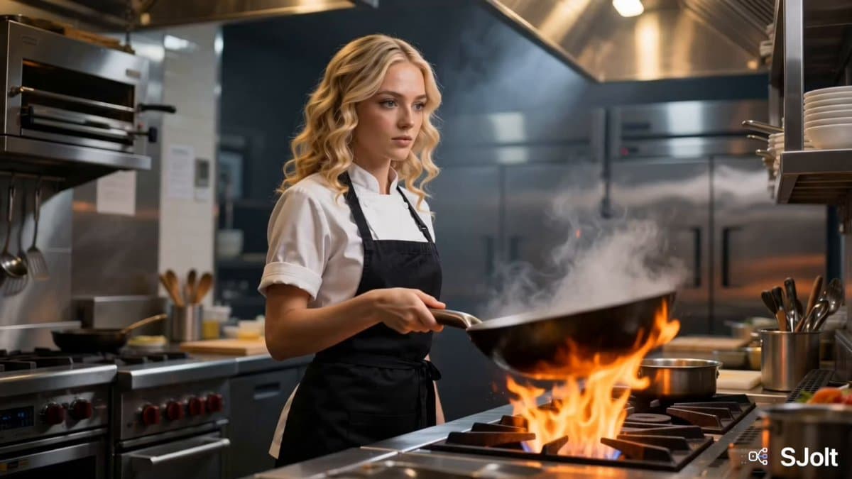 Cinematic Action Cooking Scene