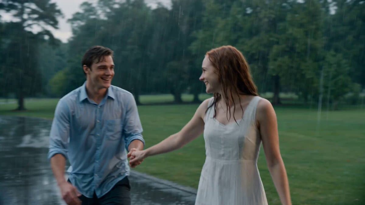 Cinematic Rainy Park Romantic Walk