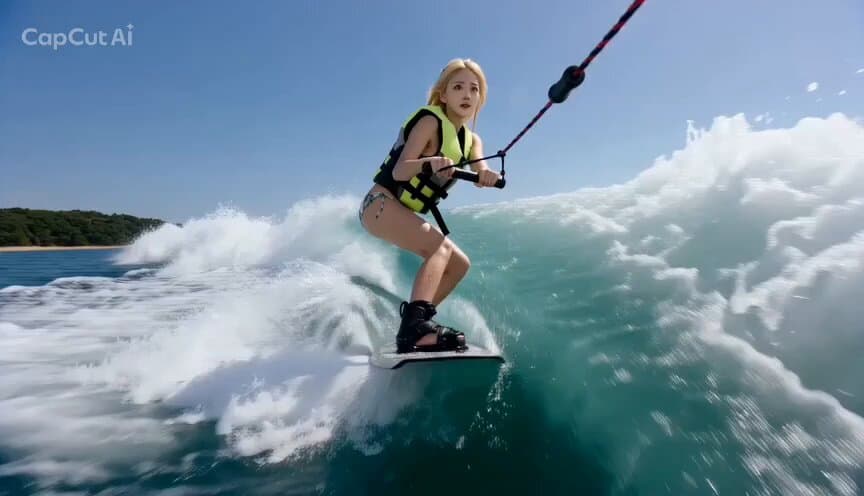 Realistic Wakeboarding Action Sequence