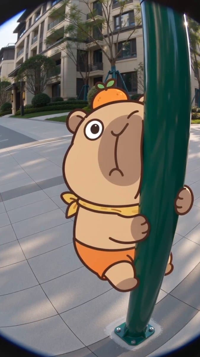 Seedance 2.0 Capybara Lulu Fisheye Interaction