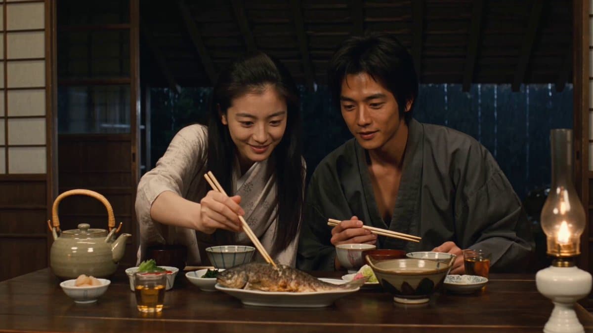 Traditional Japanese Farmhouse Dinner Scene