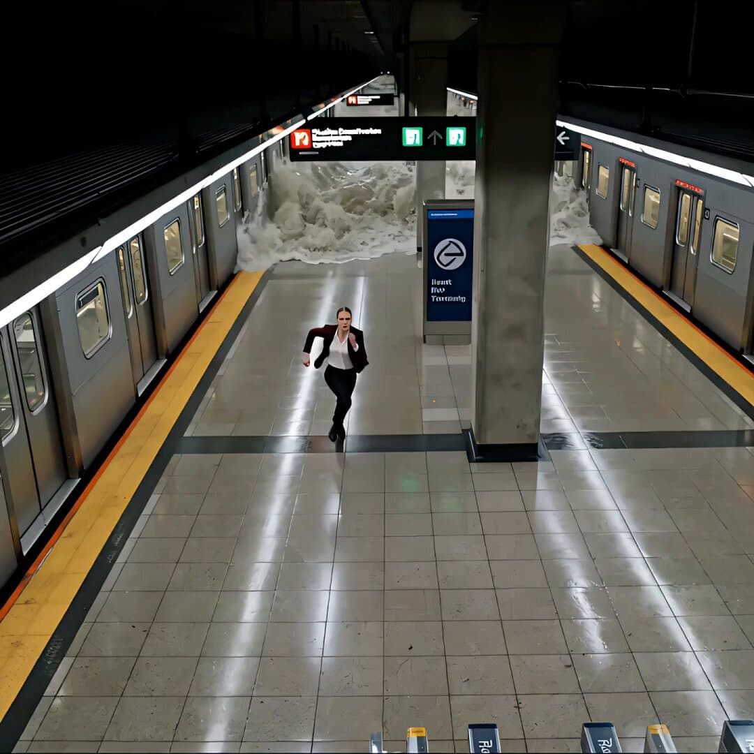 Cinematic Subway Flood Escape
