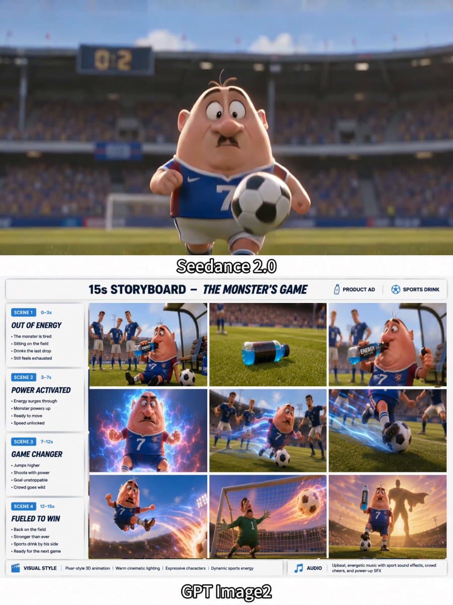 3D Soccer Energy Drink Commercial