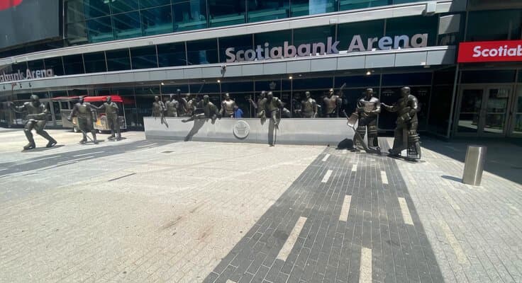 Animated Hockey Player Statues