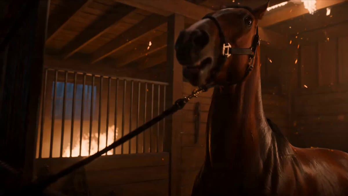 Burning Barn Horse Escape Scene