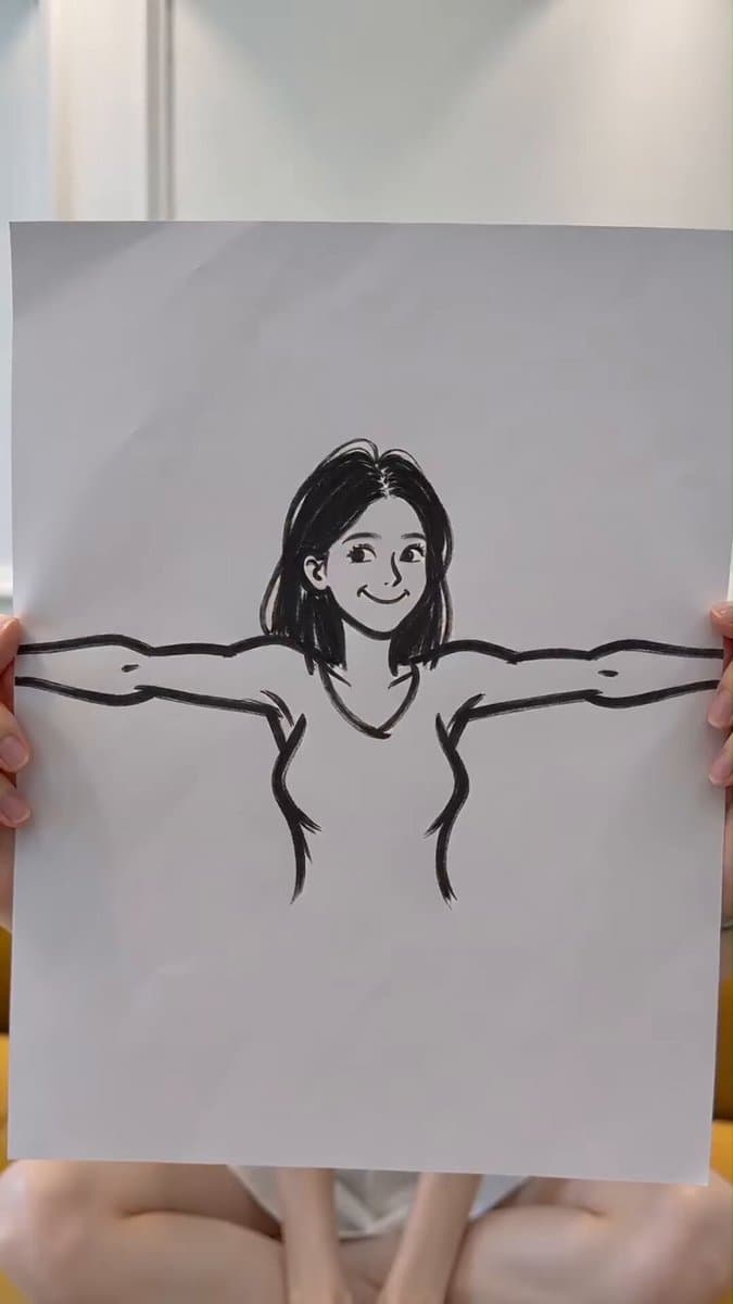 Handheld Phone Drawing Transition Video