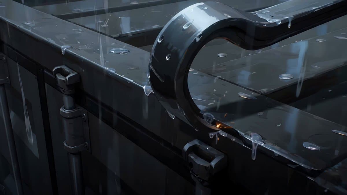 Rainy Midnight Shipyard Video Scene