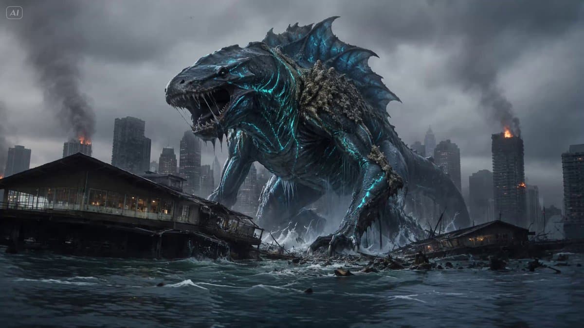Cinematic Kaiju Monster Attack Sequence