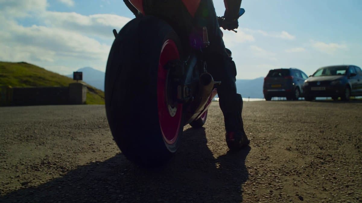 High-Speed Motorcycle Action Sequence